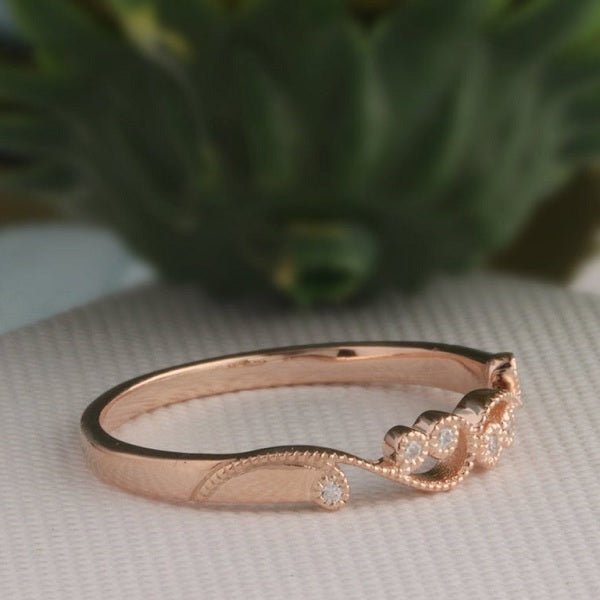 Moissanite 14k Gold Wedding Band
