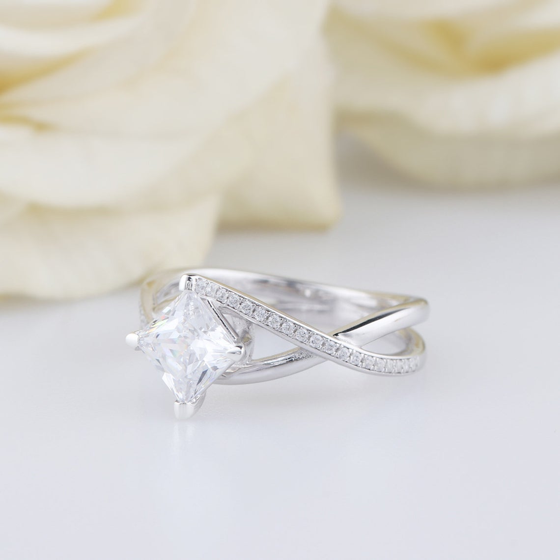 moissanite ring princess cut