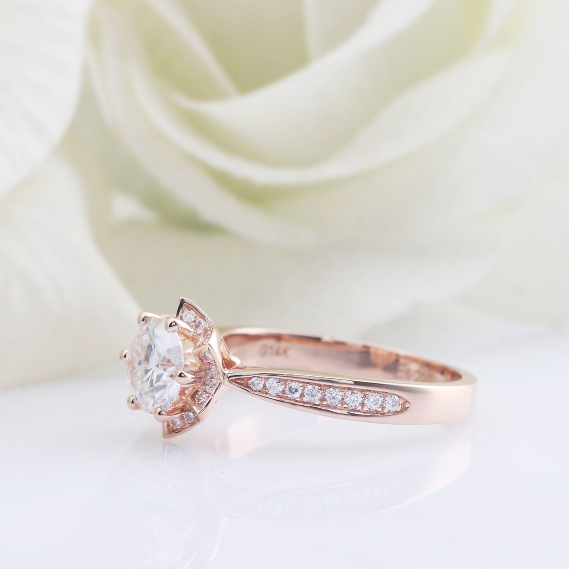 6 prong moissanite ring