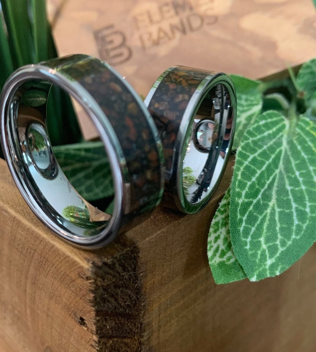 gembone tungsten wedding band