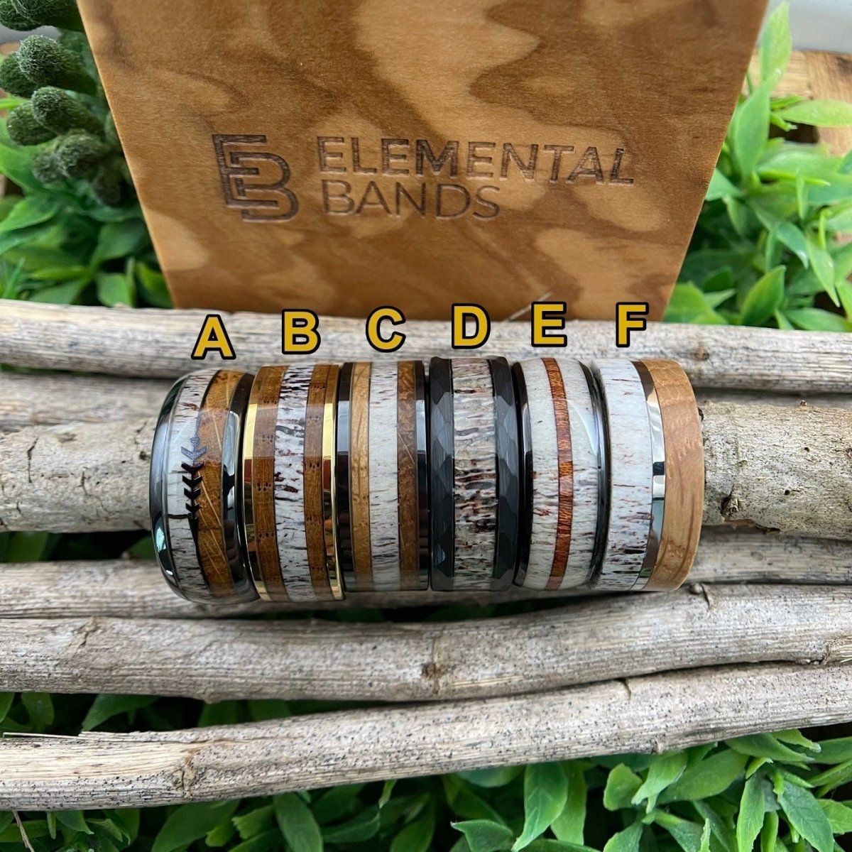 Men's Deer Antler Ring Collection