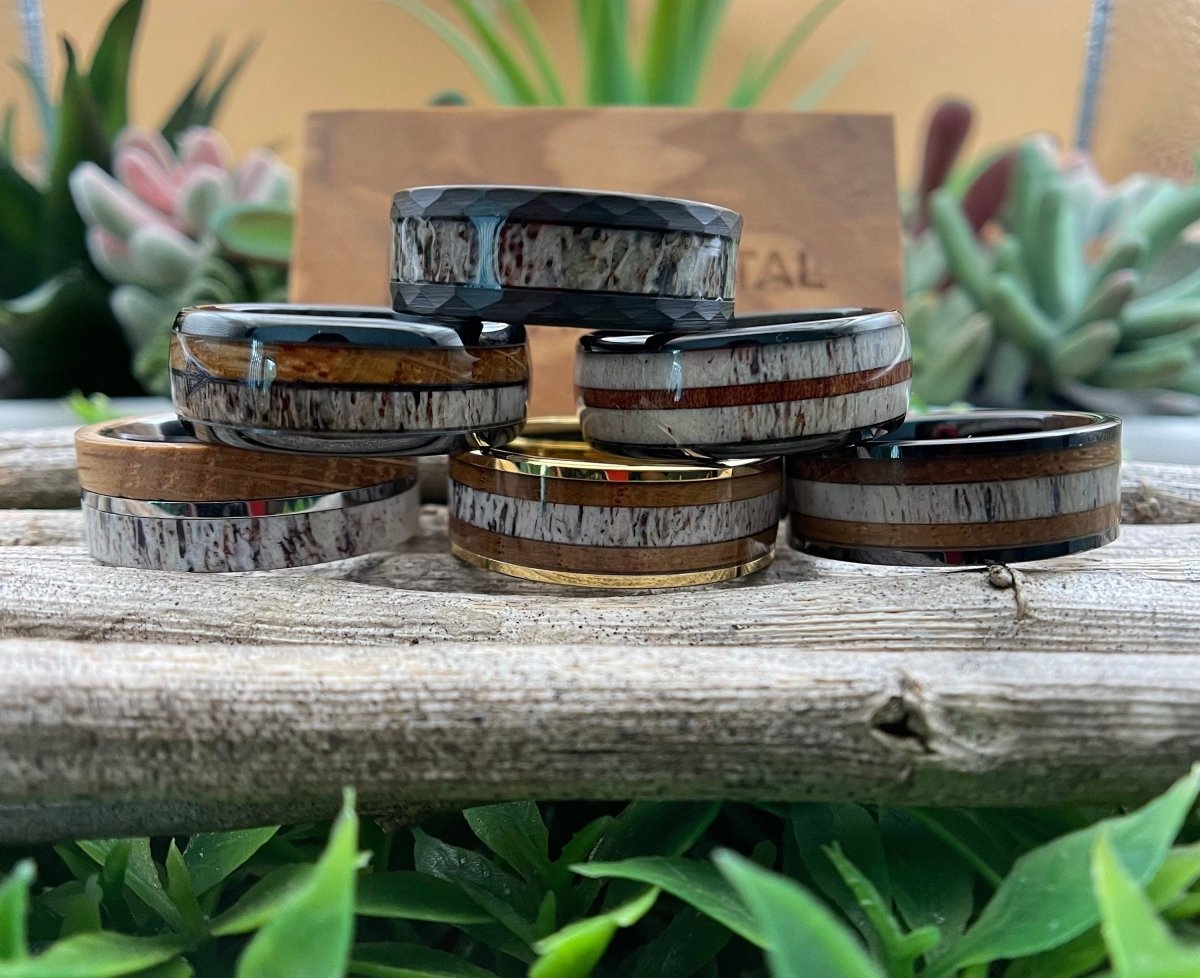 Men's Deer Antler Ring Collection