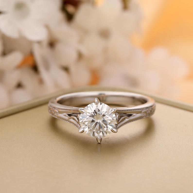 Moissanite Engagement Ring