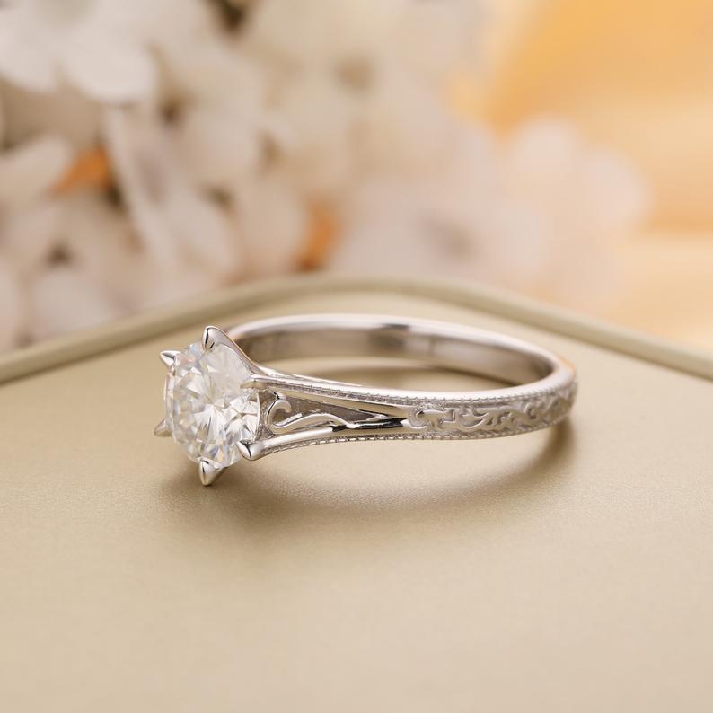 Moissanite Engagement Ring