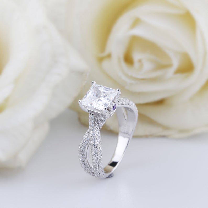 Moissanite engagement ring