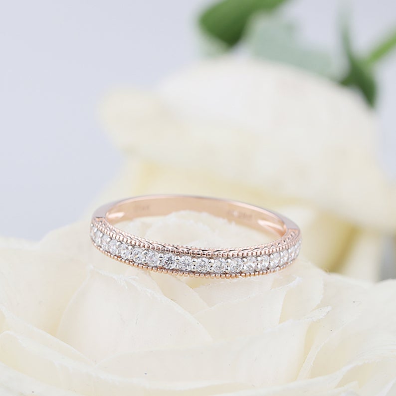Rose Gold and White Gold Wedding Band