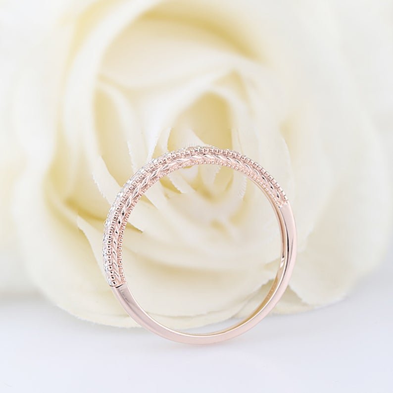 Rose Gold and White Gold Wedding Band