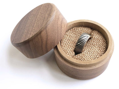 Whiskey Steel - Damascus Steel Whiskey Barrel Wedding Band