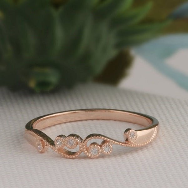 Moissanite 14k Gold Wedding Band