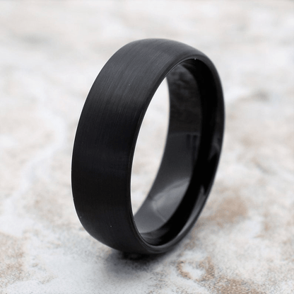 black tungsten carbide men's wedding band