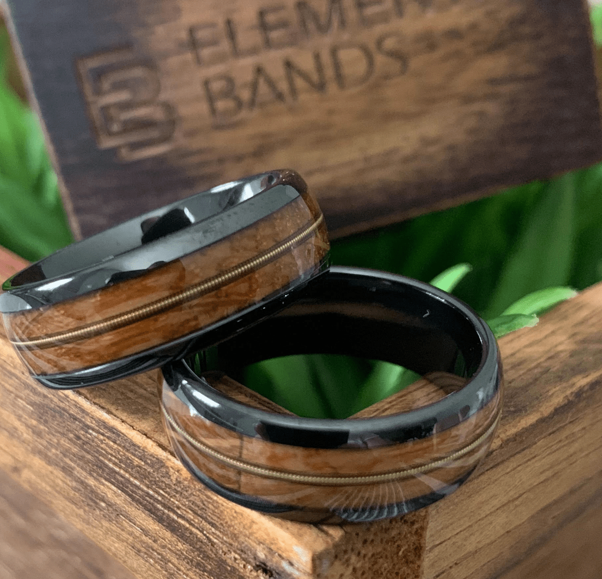 guitar string ring whiskey barrel wedding band