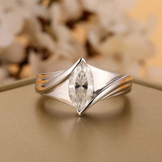 Eye of Love - 1 Carat Oval Cut Moissanite Ring