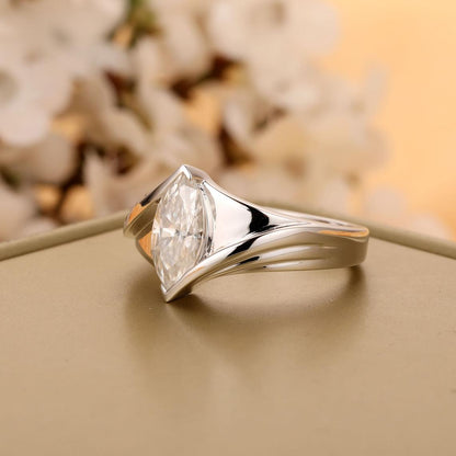 Eye of Love - 1 Carat Oval Cut Moissanite Ring