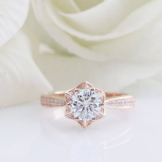 halo moissanite ring