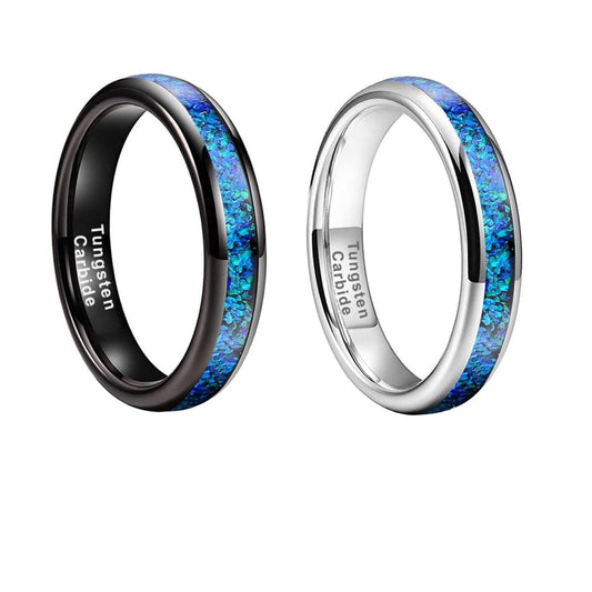 Opal Waves - Tungsten Blue Opal Ring