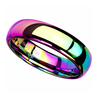 Rainbow Road - Tungsten Rainbow Gay Pride Ring