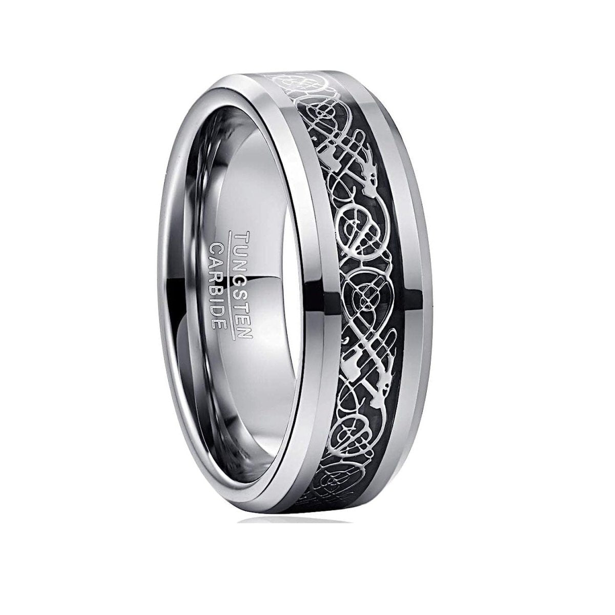 Silver Celtic - Silver Tungsten Ring with Celtic Pattern