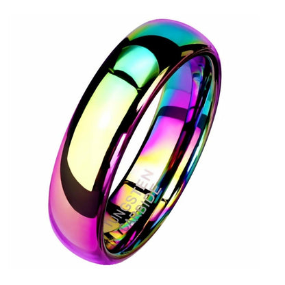 Rainbow Road - Tungsten Rainbow Gay Pride Ring