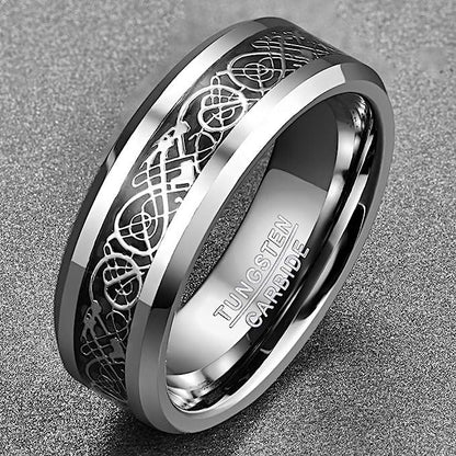 Silver Celtic - Silver Tungsten Ring with Celtic Pattern