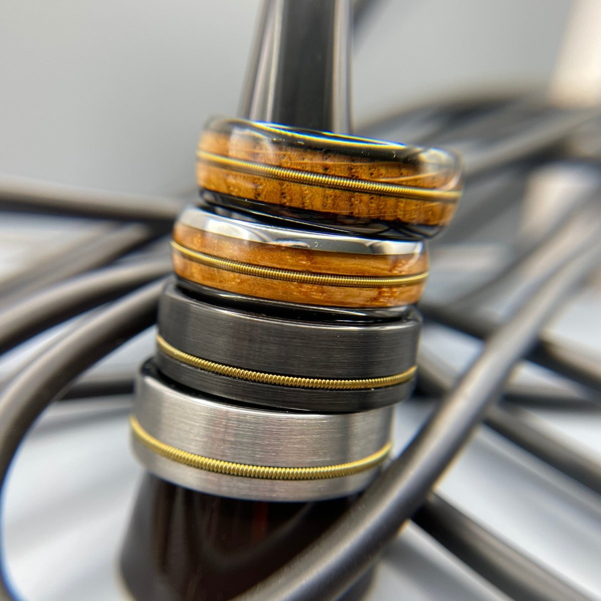 Men's Guitar String Ring Collection - Guitar Rings - Elemental Bands
