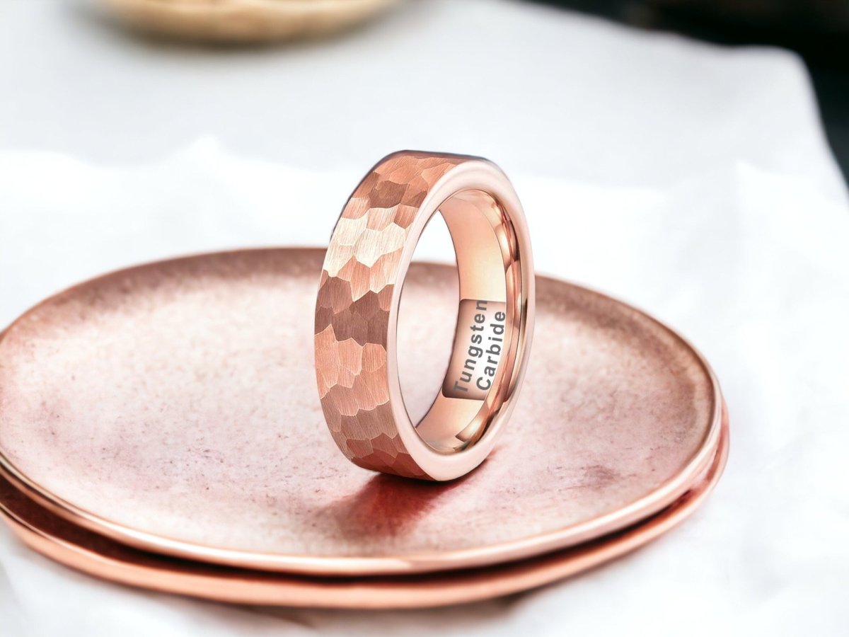 Hammered Touch - Women's And Men's Hammered Tungsten Ring