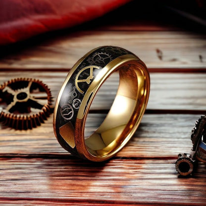 Steampunk Lux - Gold Tungsten Steampunk Ring
