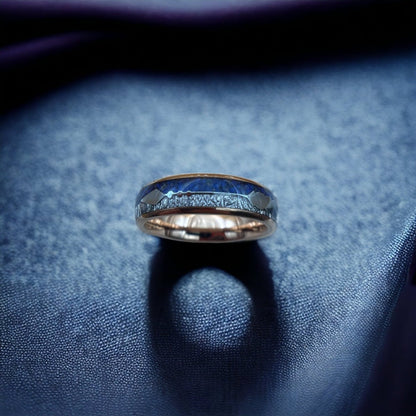 Lapis Arrow - Lapis Lazuli Rose Gold Meteorite Ring