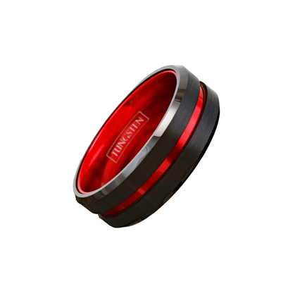 Red Line - Black and Red Wedding Ring