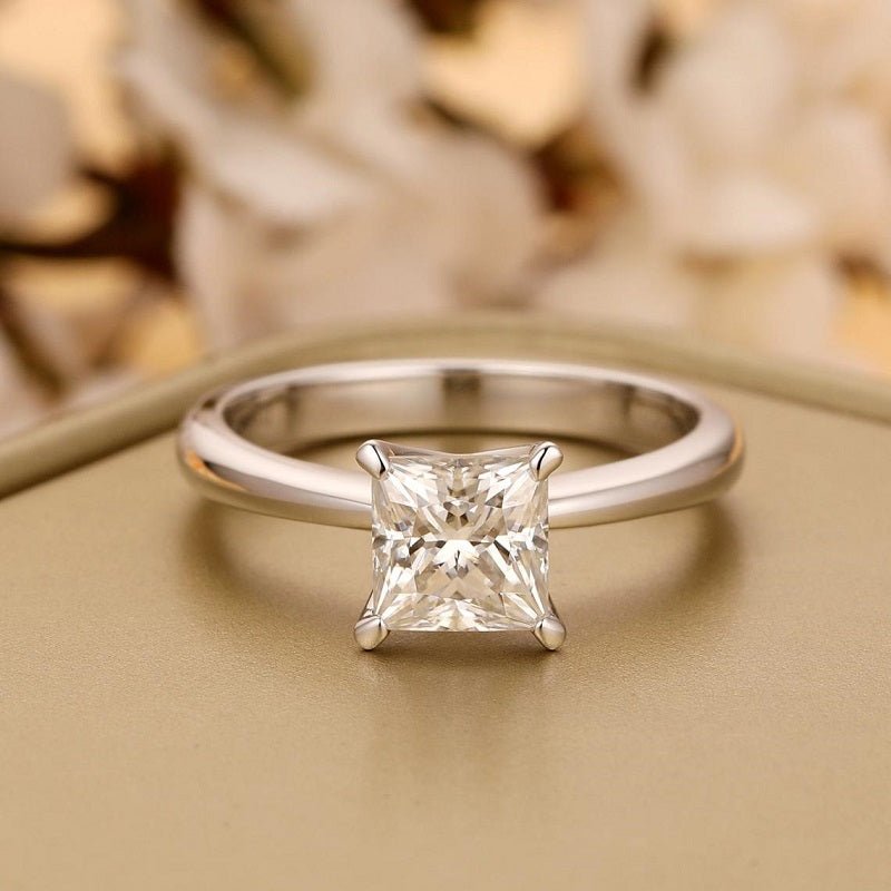 Princess Cut Moissanite Engagement Ring