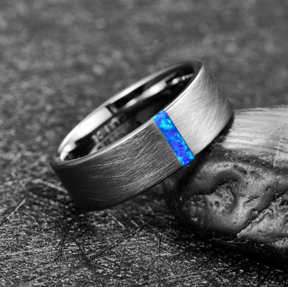 Opal Touch - Blue Opal Tungsten Ring