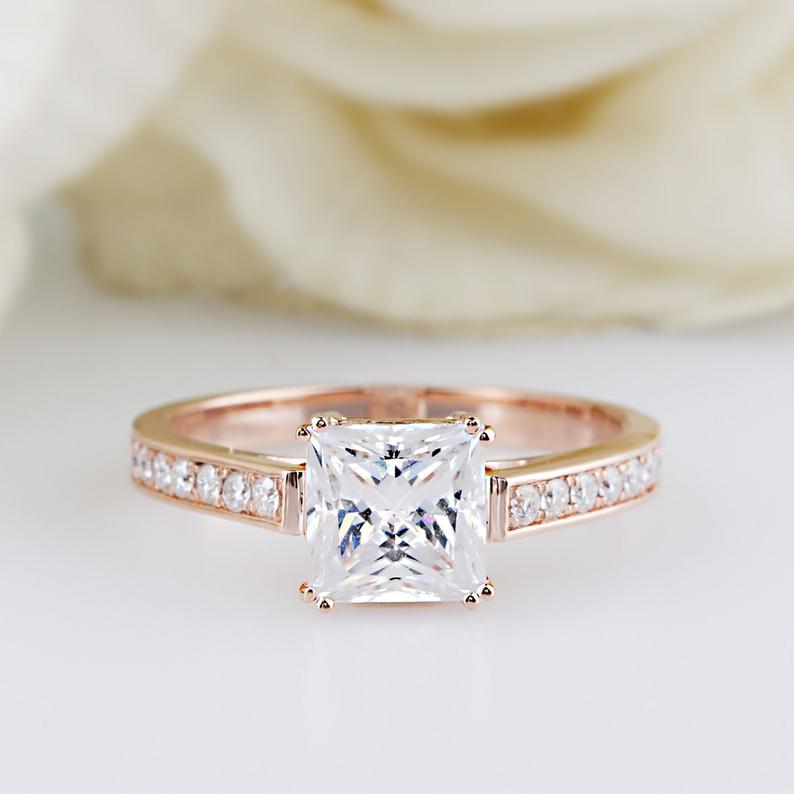 Princess Cut Moissanite Ring