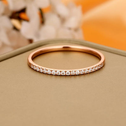 Wedding Band with Moissanite Stones