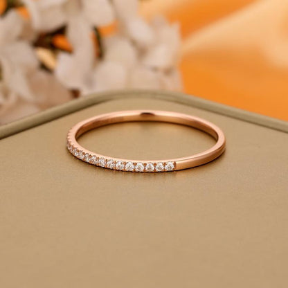 Wedding Band with Moissanite Stones