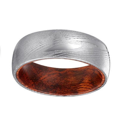 Steel Snake - Damascus Steel Snake Wood Wedding Band